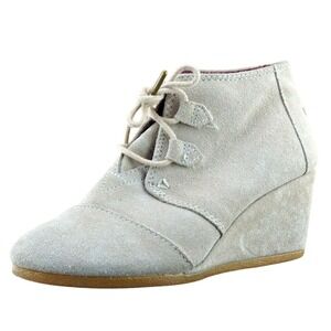 Toms Boot Sz 6 M Ankle Boots Almond Toe Brown Synthetic Women